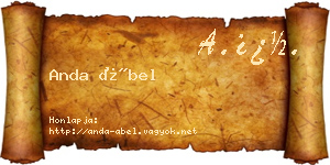 Anda Ábel névjegykártya